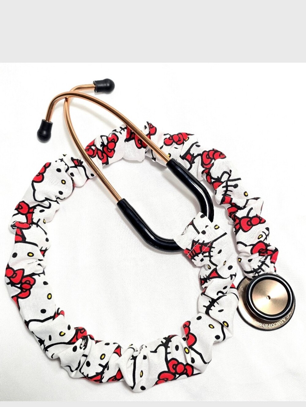 White Red Ribbon Hello Kitty Colorful Stethoscope Sleeve: Washable Cotton Cover